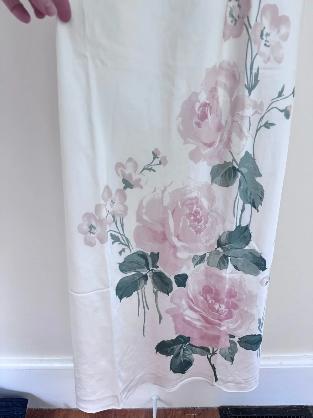 Abercrombie & Fitch Julia Slip Halter Maxi Dress Cream Floral Satin Large Tall
